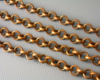 CHAIN-CPR-RLLO-4MM - 10-Foot 4mm Antique Copper Rolo Chain