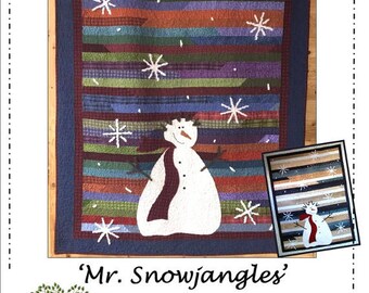 MR. SNOWJANGLES Christmas / Winter Quilt Pattern Jelly Roll-Friendly - By: Front Porch Quilts Elizabeth Hartman FPQ-270