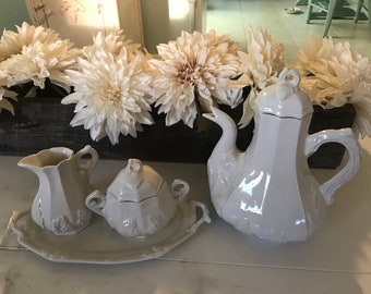 Ironstone Six Piece Red Cliff Tea Set
