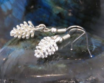 Silver Pine Cone Earrings