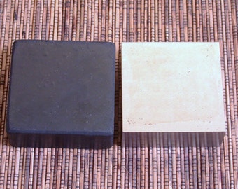 Steel bench block, hard rubber block, combo set, stamping block, 2.5x2.5x3/4 inch