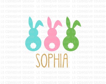 Easter SVG, Easter Bunny SVG, Three Bunnies SVG, Svg File, Siilhouette Cut Files, Cricut Cut Files