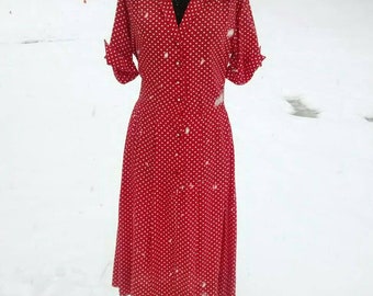 Awesome Red Polka Dot Day Dress