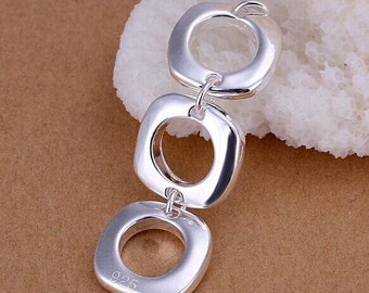 925 sterling silver Triple square pendant