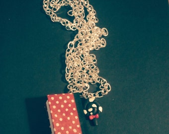 Mini book necklace, miniature book pendant