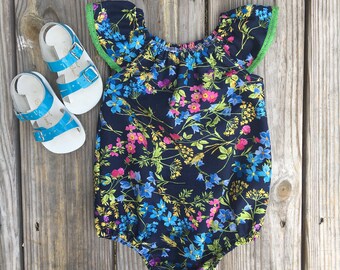 Floral Romper, Toddler Romper, Baby Romper