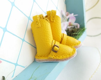 Mini Yellow Leather Boots Neo Blythe Azone Pureneemo M S Hand Made By MizuSGarden