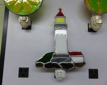 Lighthouse Nightlight Ready to Ship - Stained Glass Lighthouse NL - Other Lighthouses Made to Order