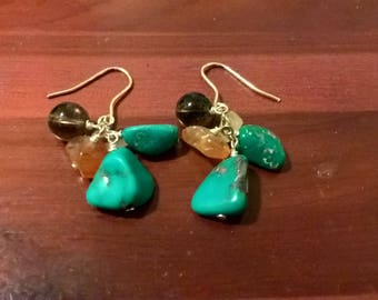 Turquoise Cluster Earrings