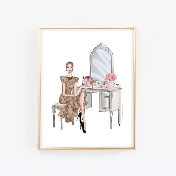 Vanity art print Vanity wall decor Vanity decor Fashion decor