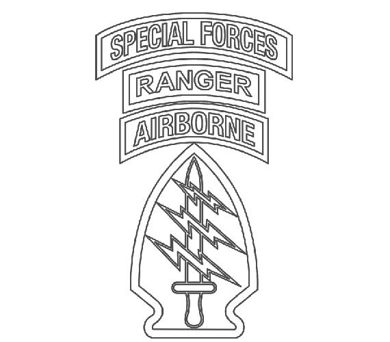 US Army Special Forces Patch w/Ranger Tab Vector Files dxf