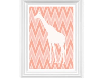 Giraffe Nursery Art Print Wall Art Custom Print -Home Decor - 8x10 Print Kids room Playroom