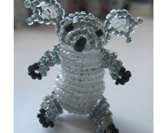 Miniature Koala seed beads and copper wire