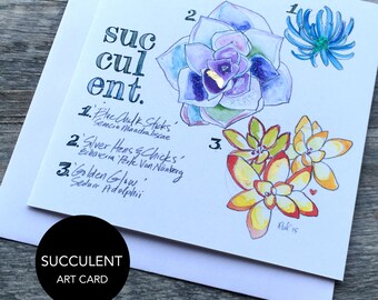Succulent Art Card (Greeting Card)