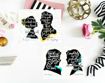 Pride and Prejudice or Emma quotes. Emma and Mr. Knightley or Lizzie with Mr. Darcy