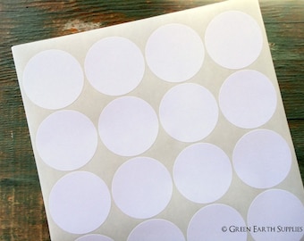 100 Recycled White Stickers, 2" circles, recycled stickers, eco-friendly stickers, 2 in. (51mm) round labels (5 sheets)