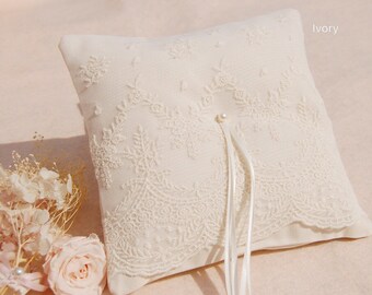 Cute lace Wedding ring pillow.Ivory Cotton ring pillow,lace ring bearer pillow,wedding gift ,wedding Accessories. wedding ring pillow
