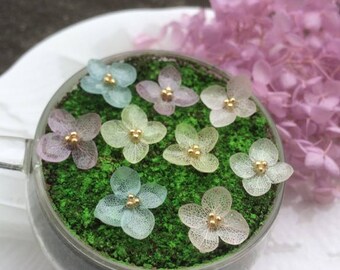 Real Preserved Hydrangae Flower Stud Earing