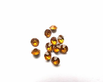 20 RHINESTONE TAPERED AMBER YELLOW 4MM