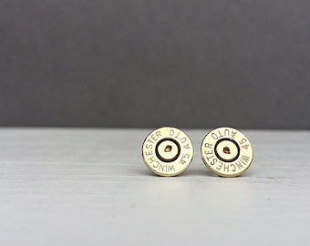 45 winchester bullet earrings | sterling silver stud earrings | gift for him | gift for her