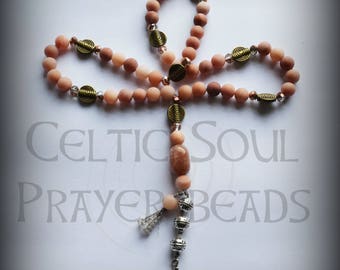 Goddess Brighid Prayers beads with Pink Adventurine