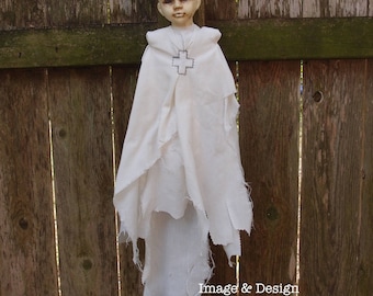 Art Doll - Tattered Ghost Doll by Ugly Shyla - Ghostly - Gothic - ready to hang - ooak - Ugly Art Dolls - Handmade Doll