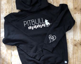 Pit Bull Shirt, Pitbull Hooded Sweatshirt, Pitbull Mama Shirt, Personalized Pitbull Hoodie, Pitbull Hoodie, Dog Shirt, Pitbull Shirt