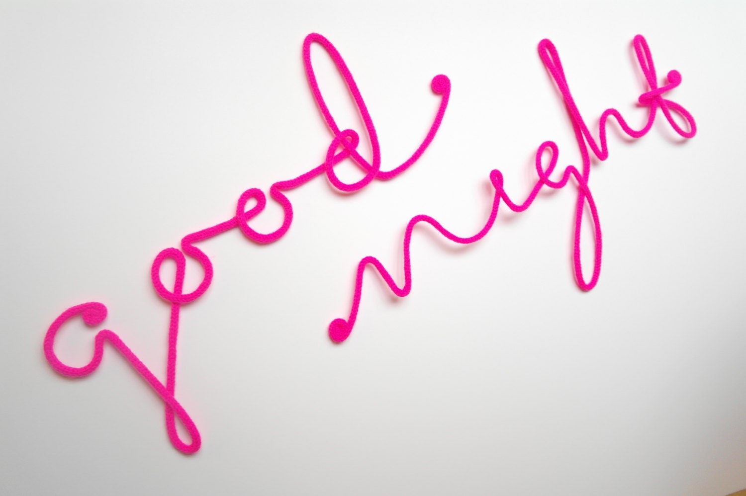 Soft Neon Sign good night crochet cursive wire