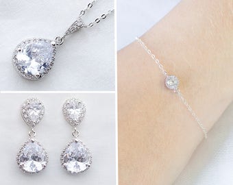 Necklace and Bracelet Set, Crystal Jewelry set