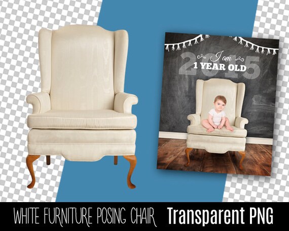 White Digital Elegant Chair Transparent PNG Prop to Add to