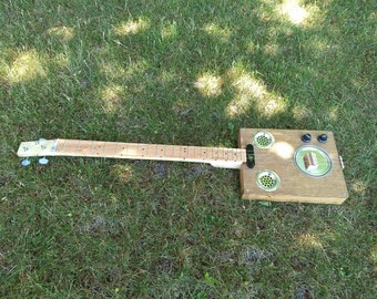 3 String, Paint Can Lid Resonator, Cigar Box Guitar
