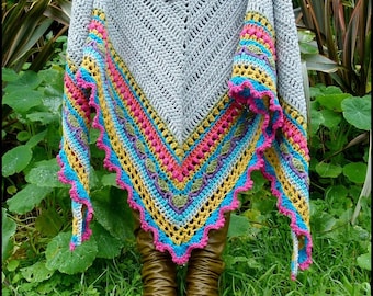 Crochet Shawl Pattern ~ Instant Download ~ Sunday Shawl