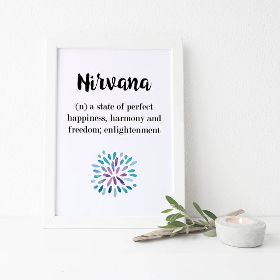 Items similar to Definition Nirvana Print Enlightenment ...