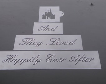 And they lived happily ever after, Cake Stencils