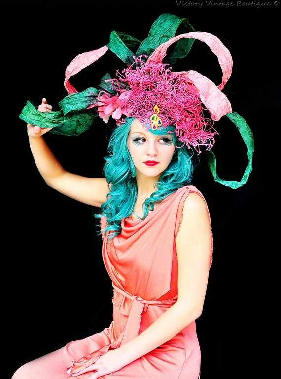 Items similar to Melodrama,colorful,Avant Garde,headpiece,Paper,hat ...