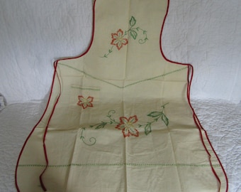 Vintage Apron Cotton Full Embroidered not perfect