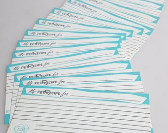 Vintage recipe cards blank My Pet Recipe aqua female chef design 18 cards Pet Milk advertising