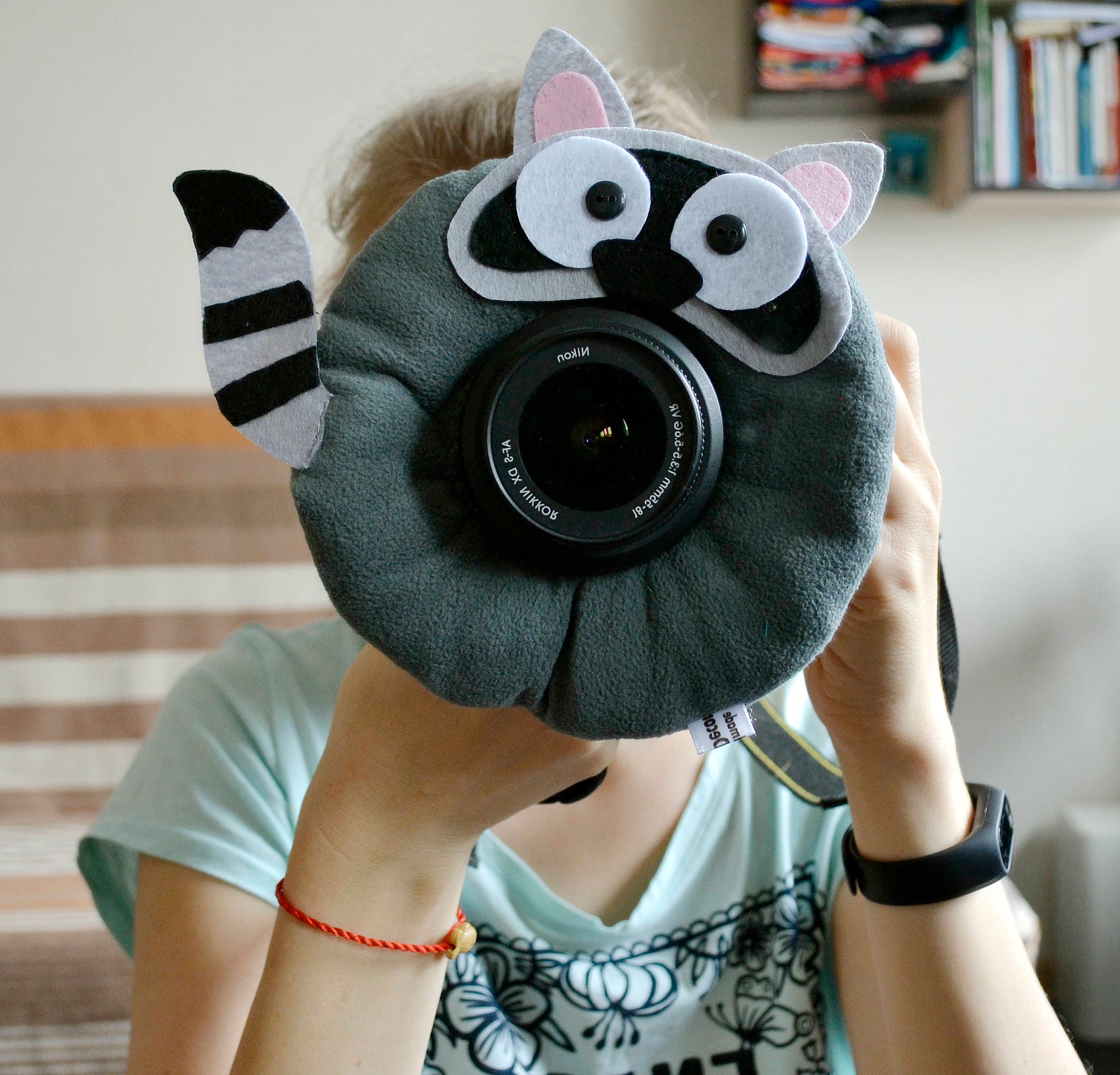 Raccoon lens buddy. Camera toy. Lens bling. Lens buddies.