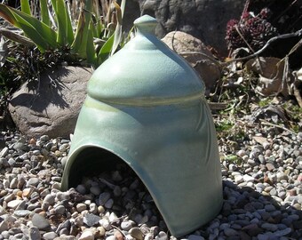 Handmade Toad House , Ceramic Toad House , Fairy Garden Hut , Toad Abode , Pottery Fairy House , Whimsical Garden Decoration !