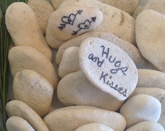 Guestbook Stones, 20 Beach Stones, Wedding Wishing Stones, Unique Wedding Guestbook, Wedding Stones, Wishing Rocks, Guestbook Alternative