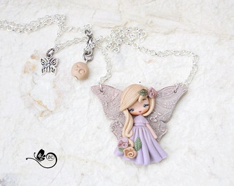 polymer clay necklace / fairy / clay / fimo / zingara creativa