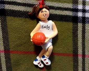 Personalized Female Basketball Player-Basketball Birthday/Team Gifts/Basketball Cake Stand/Magnet/Ornament-Customize Hair Color & Skin Tone