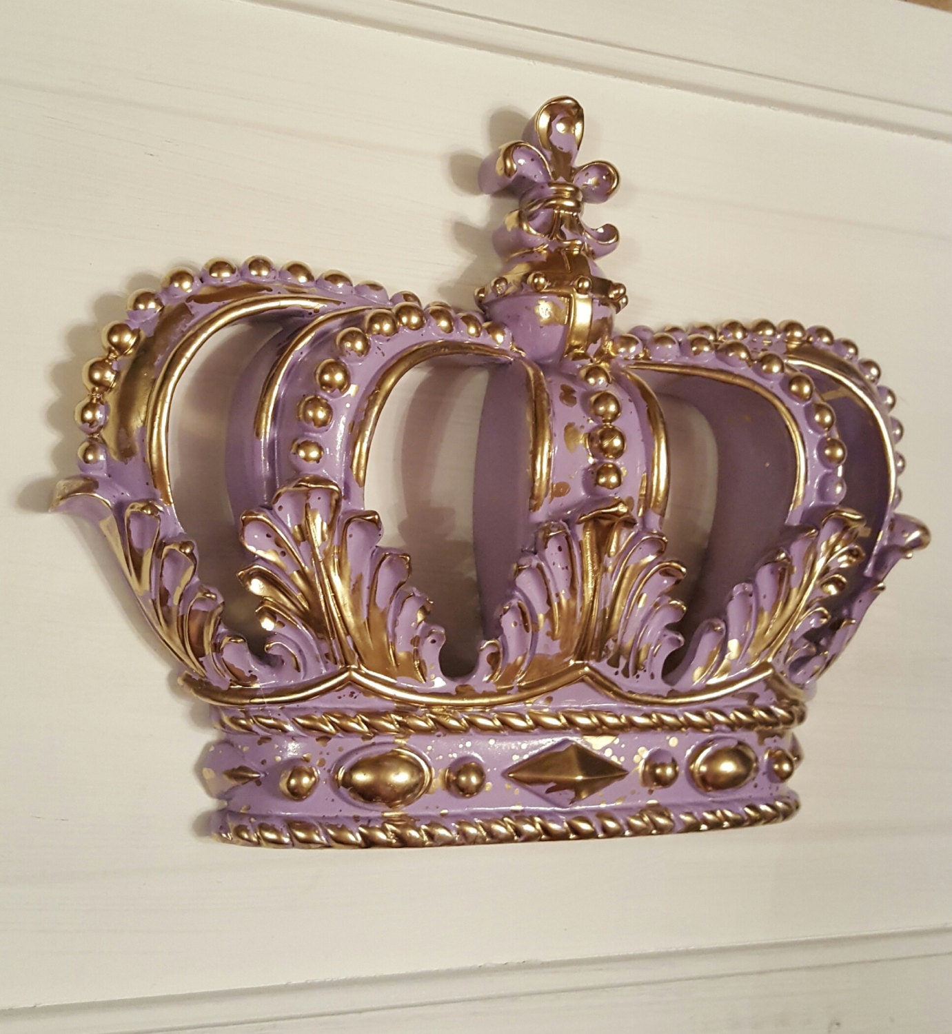 Lavendar Gold Crown Wall Decor Nursery Decor Crib Crown Canopy