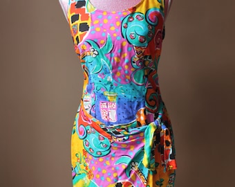 Vintage 90s Colorful Mini Dress by Shok