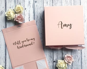 BRIDESMAID GIFT BOX will you be my bridesmaid personalised bridesmaid gift rose gold silver groomsmen gift groom box inside message