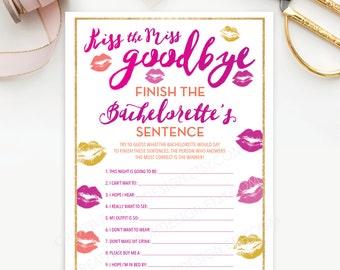 Trending Now - Finish The Bachelorette's Sentence - Bachelorette Party Game - Bachelorette Game - Rose Gold - Instant Download - DIY