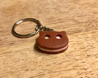 Cookie Cat Keychain, Steven Universe, Inspired, Crystal Gems, Peridot, Cat, Cosplay, Keyring, Charm, Strawberry, Ice Cream, Chocolate, Fimo