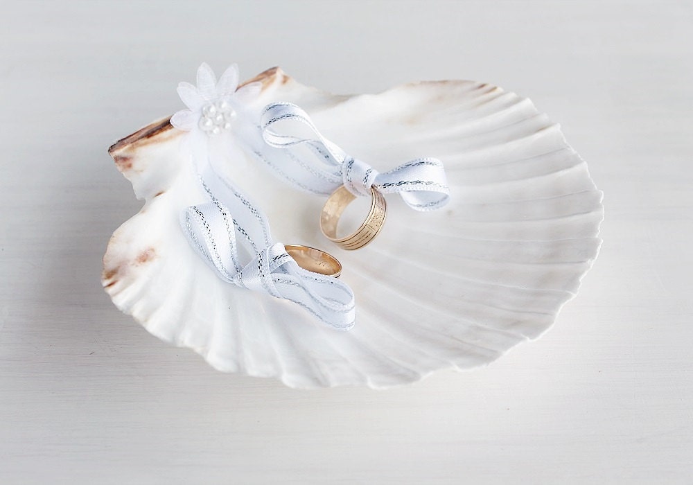 Seashell Ring Holder Beach Ring Bearer Beach Ring Pillow