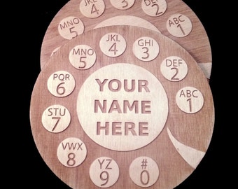 Personalized Telephone Rotary Dial Coaster set of 4