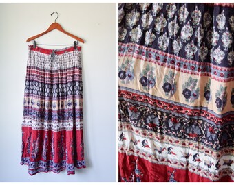 Vintage Indian gauze maxi skirt | Fits many